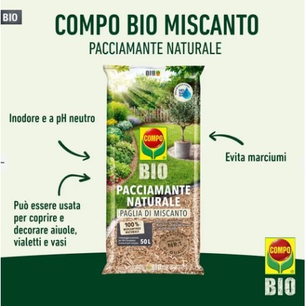 COMPO BIO Paglia di Miscanto Pacciamante Naturale 50Lt