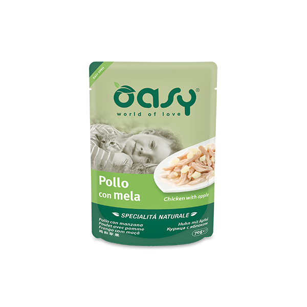 Buste Oasy Gatto Pollo con Mela 70g