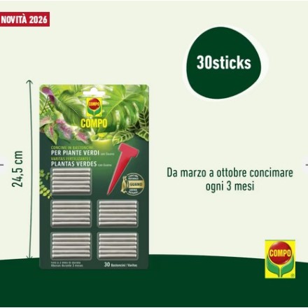 COMPO Concime in bastoncini per Piante Verdi 30pz
