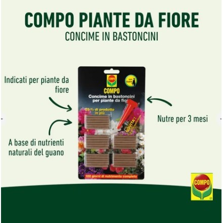 COMPO Concime in Bastoncini per Piante da Fiore 30pz