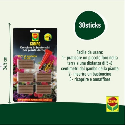 COMPO Concime in Bastoncini per Piante da Fiore 30pz