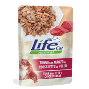 Buste Life Gatto Tonno con manzo e prosciutto di pollo 70g
