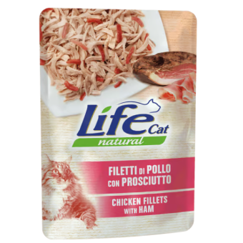 Buste Life Gatto con Filetti di Pollo e Prosciutto 70g