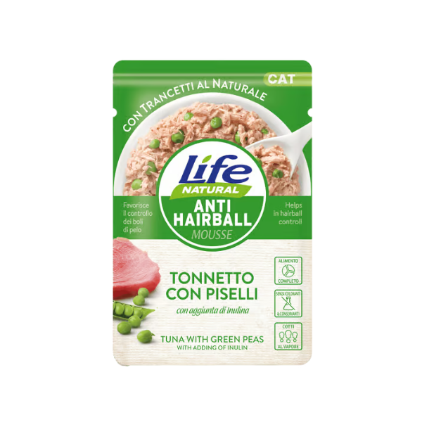 Buste Life Gatto Anti Hairball  Tonno e Piselli 70g