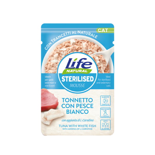 Buste Life Gatto  Sterilised Tonno e Pesce Bianco 70g