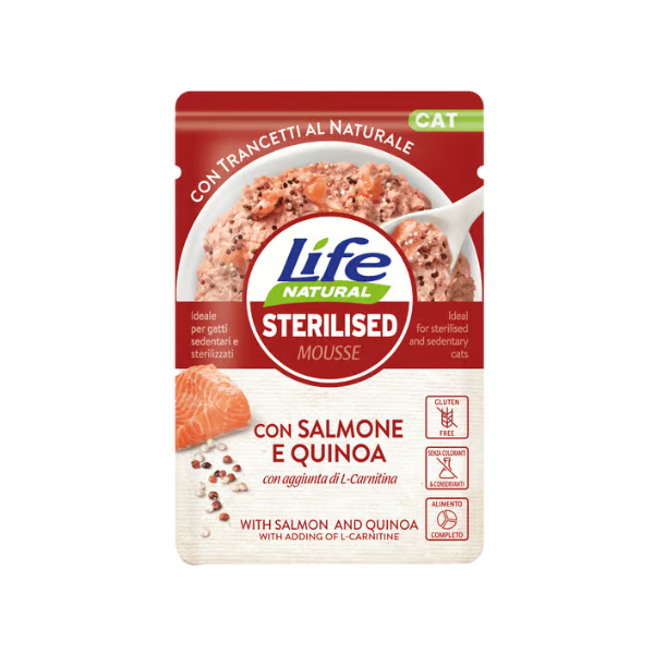 Buste Life Gatto Sterilised Salmone e Quinoa 70g