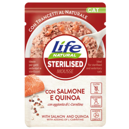 Buste Life Gatto Sterilised Salmone e Quinoa 70g
