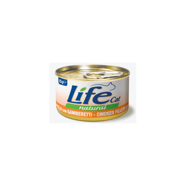 Life Cat Pollo con Gamberetti 85G