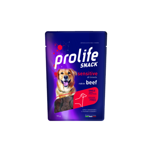 Snack Prolife Sensitive Grain Free al Manzo 90g