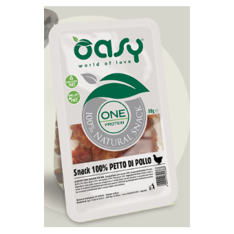 Snack Oasy Dog Naturale  One Protein 100% Petto di Pollo 80 gr