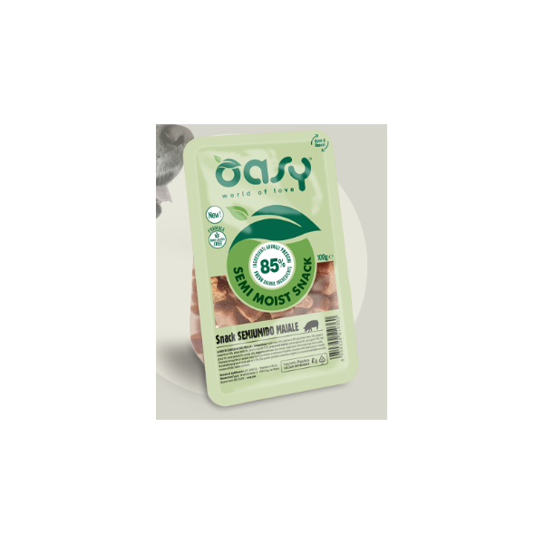 Snack Oasy Dog Naturale Semi umido Maiale  100 gr