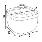 Flamingo Fontanella Flowie Quadrato Nero 2 litri