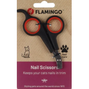 Flamingo Forbici per unghie per Gatti Franco Nero/Rosso
