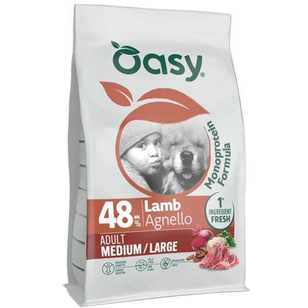 MONOPROTEIN FORMULA • Oasy Adult Medium/Large Agnello 10Kg