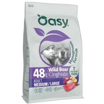 MONOPROTEIN FORMULA • Oasy Adult Medium/Large Cinghiale 10Kg