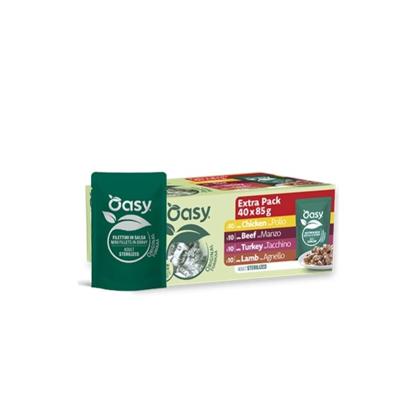 Buste Oasy Multipack Filettini in salsa Original Formula Mix Carne Adult Sterilised 40X85