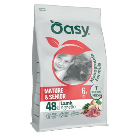 MONOPROTEIN FORMULA • Oasy Mature & Senior Agnello 10Kg