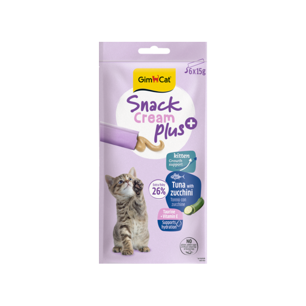 Gimcat Snack Cream Plus Tonno Con Zucchine 6x15 gr