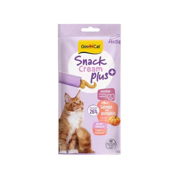 Gimcat Snack Cream Plus Senior Salmone Con Zucca 6x15 gr