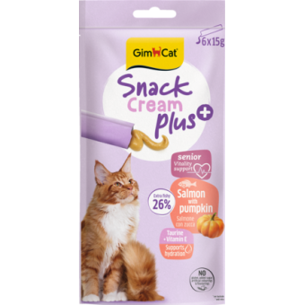 Gimcat Snack Cream Plus Senior Salmone Con Zucca 6x15 gr