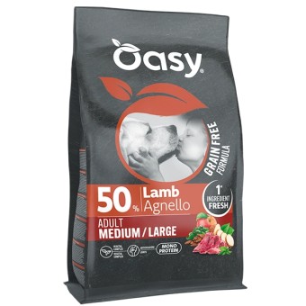 GRAIN FREE FORMULA • Oasy Adult Medium/Large Agnello 10Kg