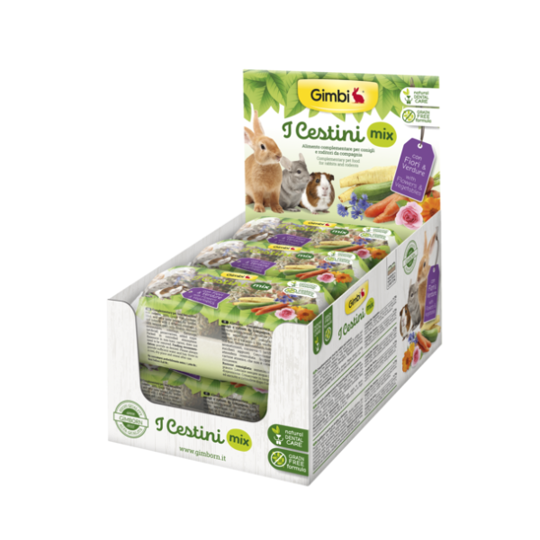 Gimborn Snack Cestini Mix per Conigli , Porcellini e Cincillà 2X75 gr