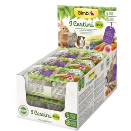 Gimborn Snack Cestini Mix per Conigli , Porcellini e Cincillà 2X75 gr