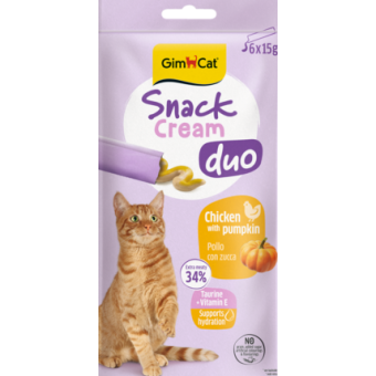 Gimcat Snack Cream Duo Pollo Con Zucca 6x15 gr