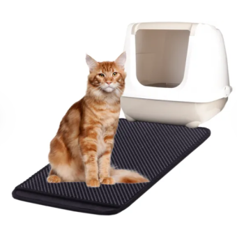 Flamingo Tappetino per lettiera Gatti Matz Grigio e Nero  61X41