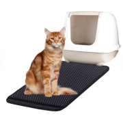 Flamingo Tappetino per lettiera Gatti Matz Grigio e Nero  61X41