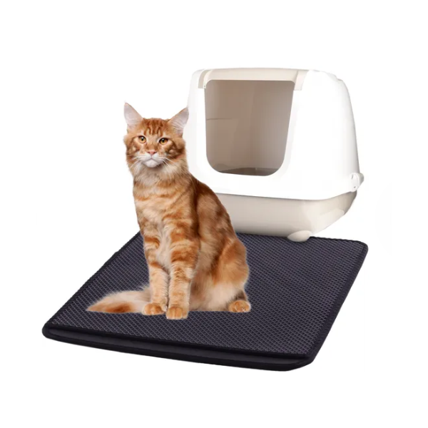 Flamingo Tappetino per lettiera Gatti Matz Nero  70X60