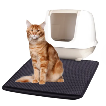 Flamingo Tappetino per lettiera Gatti Matz Nero  70X60