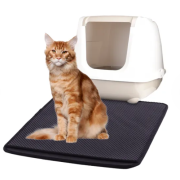 Flamingo Tappetino per lettiera Gatti Matz Nero  70X60