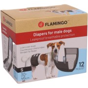 Pannolini neri per Cani Maschi Dipy 12 pz taglia s