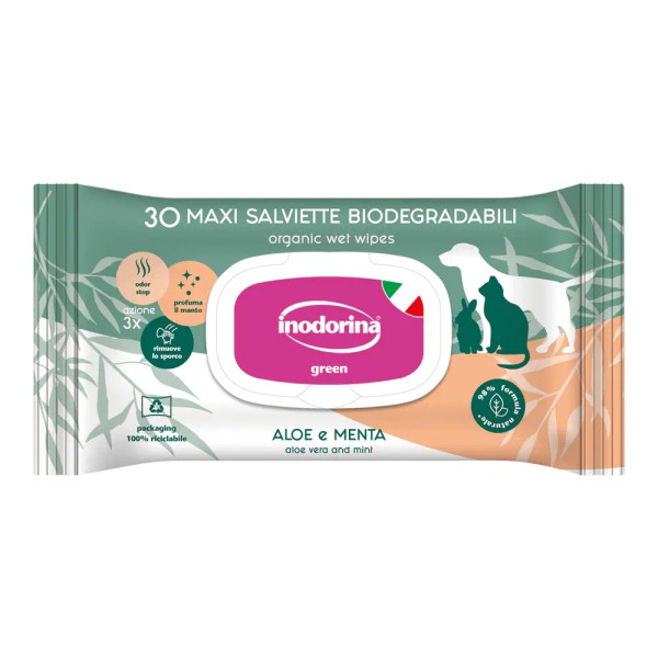 Inodorina Salviette Detergenti Biodegradabili Addolcenti 30 pz