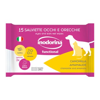 Inodorina Salviette Detergenti  per occhi e orecchie 15 pezzi