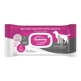 Inodorina Salviette Detergenti Functional Extra Sporco Acqua Micellare 40 pezzi