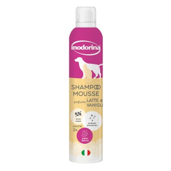 Inodorina Shampoo Secco Mousse profumo Latte e Vaniglia 250 ml