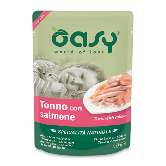 Buste Oasy Gatto Tonno con Salmone 70g