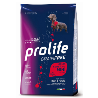 Prolife Dog Mangime Adult Sensitive Grain Free Mini al Manzo e Patate 7 kg