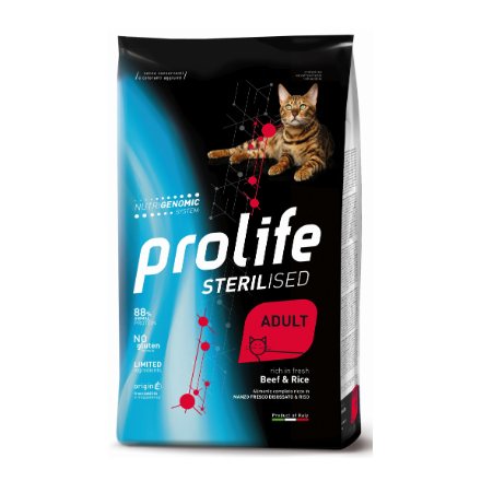 Prolife Cat Adult Sterilised Manzo e Riso 1.5 kg