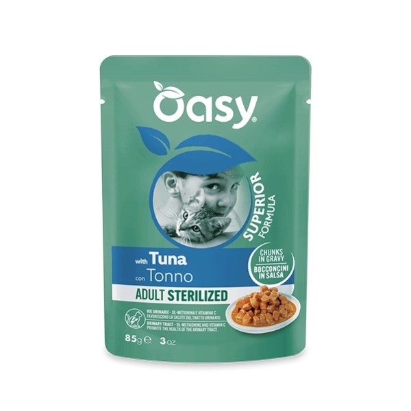 Oasy Bocconcini in Salsa Formula Superior Adult Sterilized con Tonno 85 gr