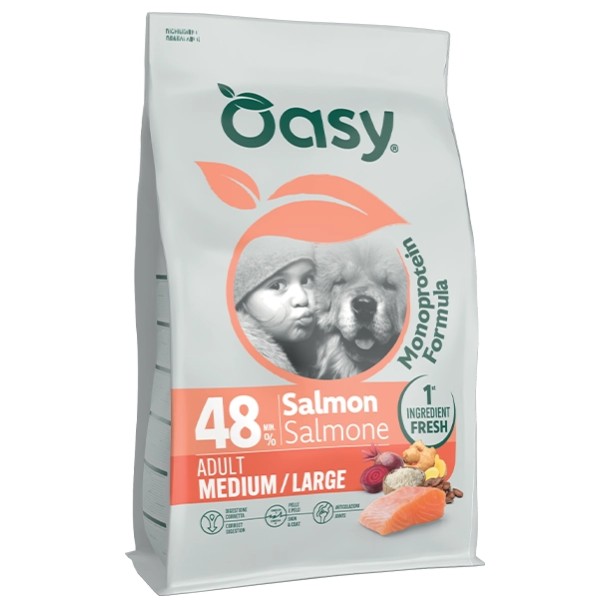 Oasy Dog Adult Medium Large Formula Monoprotein Salmone 2 kg