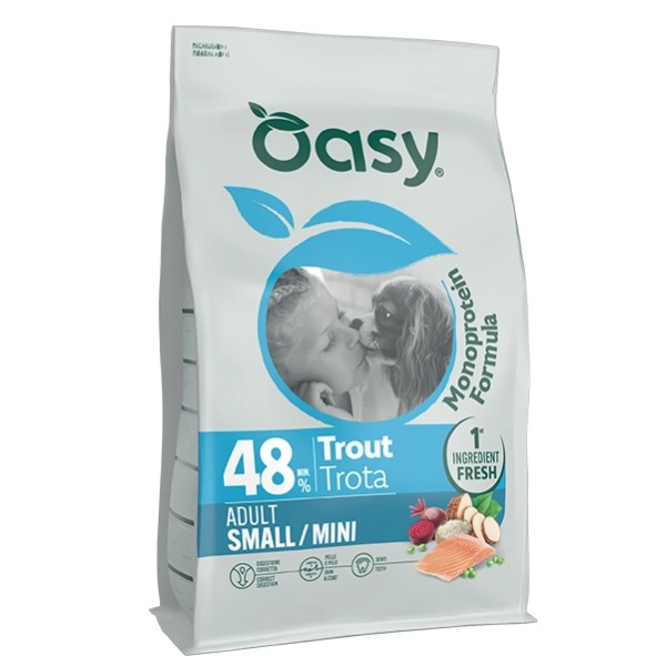 Oasy Dog Adult Formula Monoprotein Small Mini Trota 800 gr