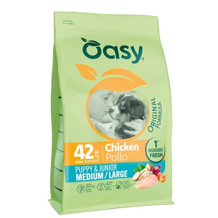 Oasy Dog Puppy Junior Medium Large Formula Original Pollo 2 kg