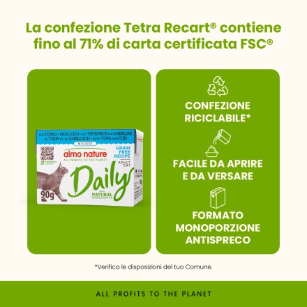 Almo Nature Cat Tetrapack al Tonno e Merluzzo 90 gr