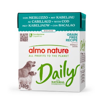 Almo Nature Dog in Tetrapack al Merluzzo 380 gr