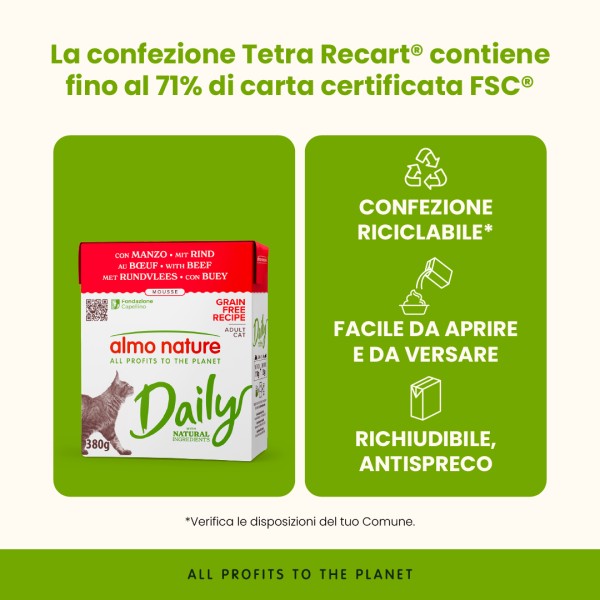Almo Nature Cat in Tetrapack al Manzo 380 gr