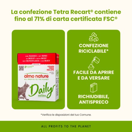 Almo Nature Cat in Tetrapack al Manzo 380 gr
