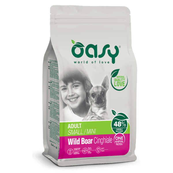 Oasy Adult Dog Formula Monoprotein Small Mini al Cinghiale 2.5 kg